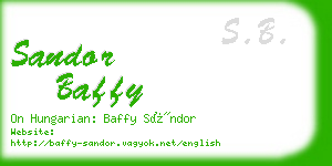 sandor baffy business card